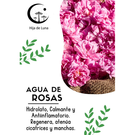 Agua De Rosas Natural (hidrolato) 100% Pura