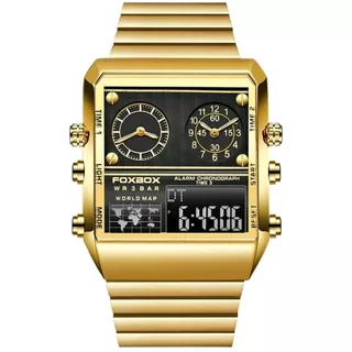 Relógio De Luxo Masculino Quartz Aço Inoxidável Lige Foxbox