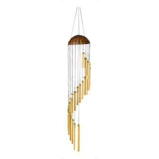 Mensageiro Sino Dos Ventos 72cm Caracol Grande Bambu Enfeite