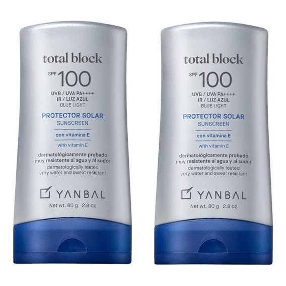 Total Block Spf 100 Protector Solar 80g Kit X2 Yanbal