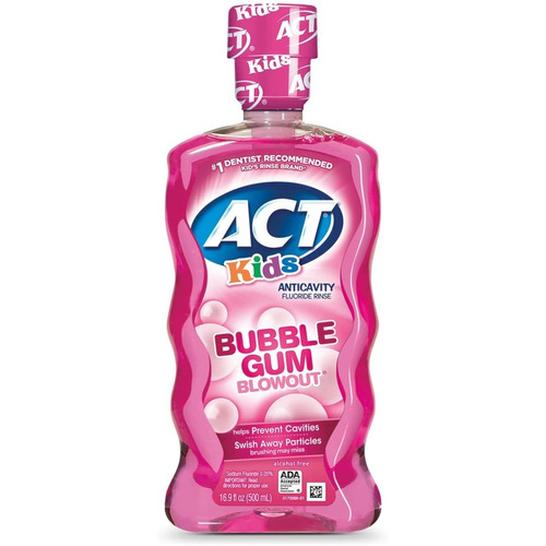 Act Kids Enjuague Dental Para Ninos Bubble Gum