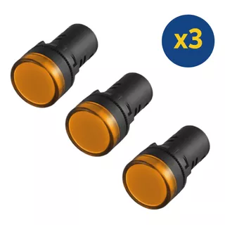 Pilotos Led Amarillo 22mm Ip67 Pack 3 Unidades