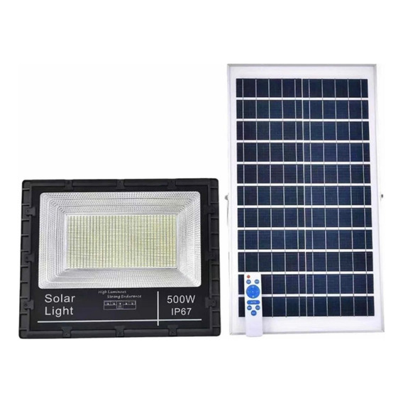 Qp 500w Foco Reflector Solar Exterior Color Negro Luz Blanco Frío