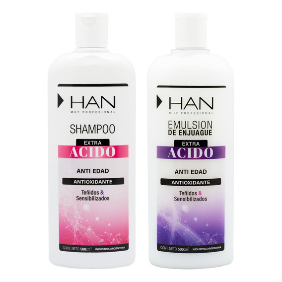 Han Extra Acido Shampoo + Enjuague Antioxidante Anti Edad 