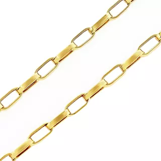 Corrente Cordão Masculino Ouro 18k Oca Alongada 70cm 