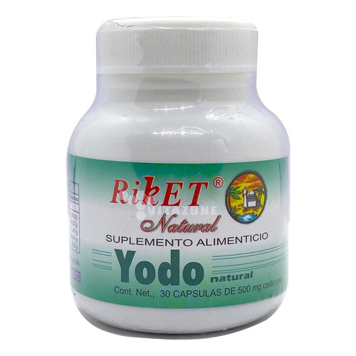 Yodo Natural 30 Cápsulas De 500 Mg Riket Natural