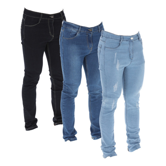 Pack De 3 Jeans Skinny Stretch Para Hombre Casuales De Moda 