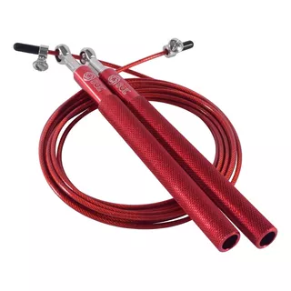 Soga Para Saltar De Acero Speed Rope 100% Rulemanes De Acero Color Rojo