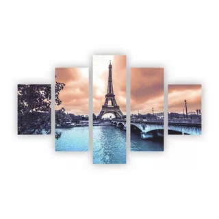 Quadro Paris Decorativo Torre Eiffel França Cor Colorido Cor Da Armação Chassi