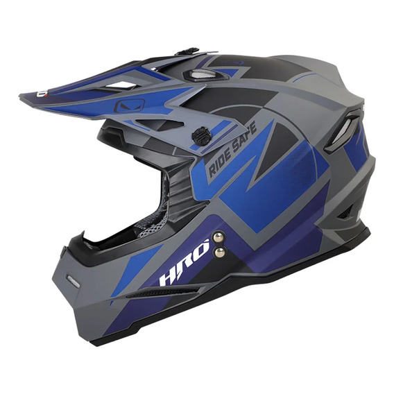 Casco  Hro-mx03 Nezzus Gris Mat Azl