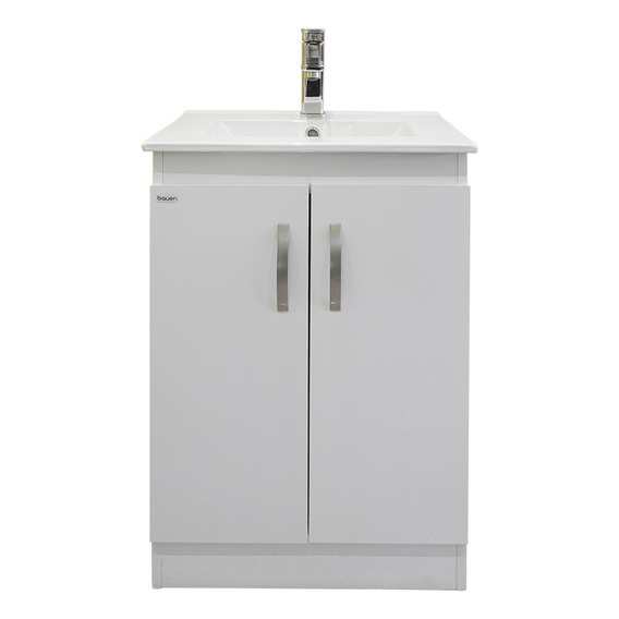 Mueble De Baño Vanity Blanco Con Bacha Blanca - Bauen