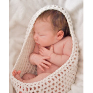 Casulo Ninho Cesta De Croche Newborn Para Bebes Wrap