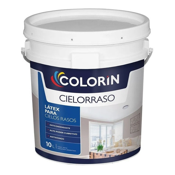 Pintura Latex Interior Cielorraso Antihongo Colorin 10l