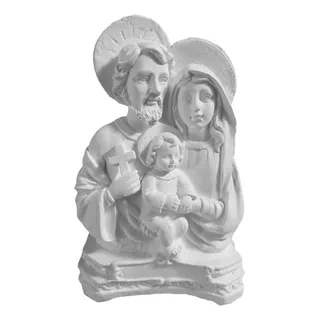 Busto Sagrada Família Gesso Cru 15cm Kit Com 5 Un Exclusivo