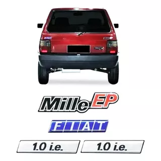 Kit Adesivos Fiat Uno Mille Ep 1.0 I.e Emblemas Resinados Cor Personalizado