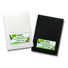 Pack 100 Tapas Para Encuadernar Stendy A4: 50 Cristal Transparente Y 50 Negras Blanco Y Cristal