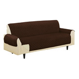 Protector De Sofá Reversible Sofa Saver 3 Puestos Color Marrón