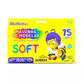 Massinha De Modelar Soft 15 Cores 220g Acrilex Kit Com 06 Un