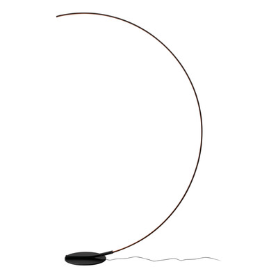 Lampara De Pie Curva Moderna Morti Negra Led Dimerizable