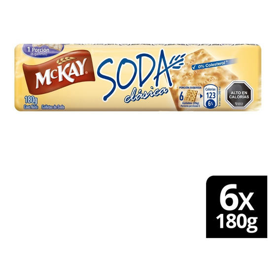 Galletas Mckay® Soda Clásica 180g X6 Unidades