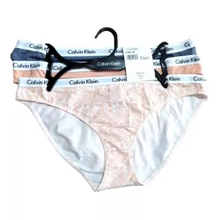 Paquete 3 Panties Bikini Calvin Klein Elástico Con Logotipo