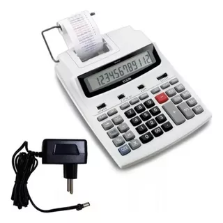 Calculadora Eletrônica E Impressora 12 Digitos Ma5121+ Fonte Cor Branco