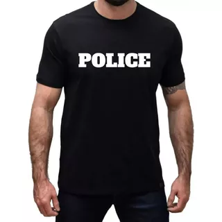 Camiseta Police Festa Fantasia Carnaval Swat 100% Algodão