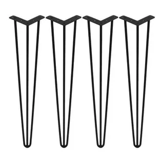 Kit 4 Pés De Ferro Mesa Banco Hairpin Legs 40cm Brinde Aço