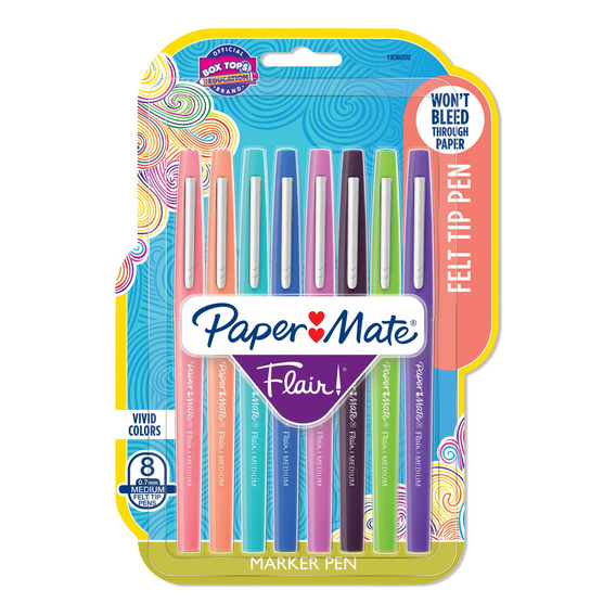 Marcadores Paper Mate Flair 8 Colores Surtidos