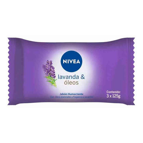 Jabon Lavanda Y Oleos Nivea Flow Pack 3 X 125 Grs