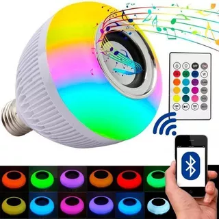 Lâmpada Musical Bluetooth Led Rgb 12w Soquete E27 + Controle