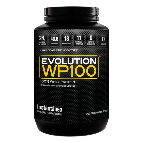 Evolution Wp100 Proteína de Suero de Leche, 0 Carbs Y 0 Grasas, Bote Natural De 1400g