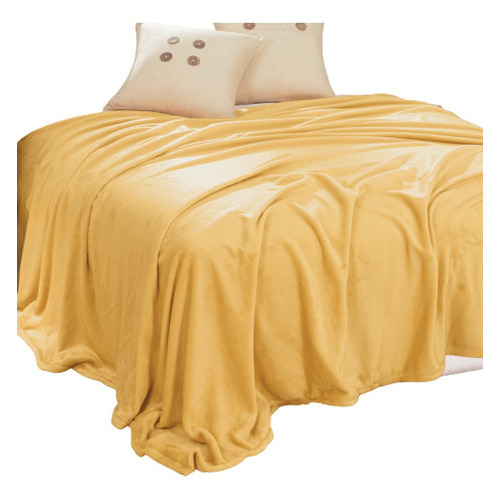 Cobertor Matrimonial Ultrasuave Liso Mostaza Concord Color Amarillo