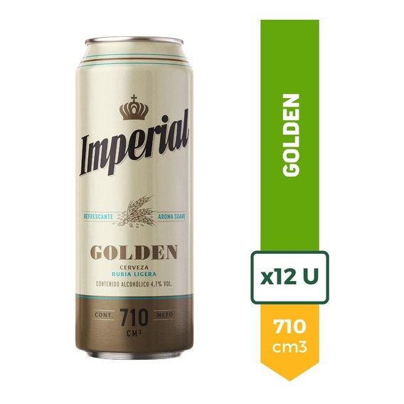 Cerveza Imperial Golden Lata 710ml Pack X12 La Barra