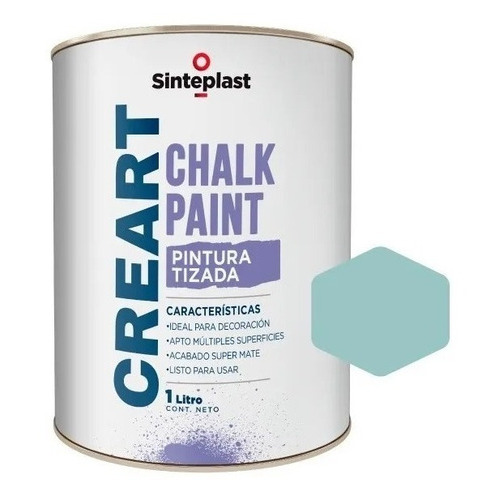 Pintura Tizada Chalked Paint Sinteplast Mate Color Celeste Envejecido