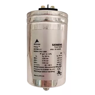 Capacitor Correção Fator Potência Monofásico 380vca 2,5kvar