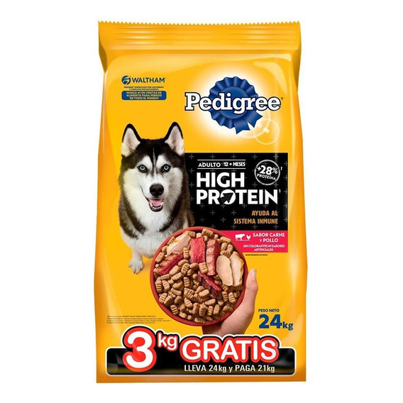 Pedigree High Protein Perro Adulto Carne Y Pollo X 21+ 3 Kg