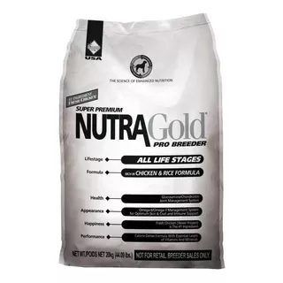 Alimento Nutragold Super Premium Pro Breeder Para Perro Todos Los Tamaños Sabor Pollo Y Arroz En Bolsa De 20kg