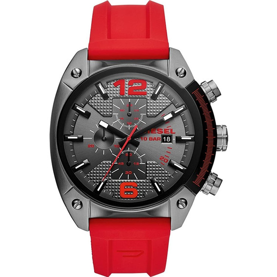 Reloj Diesel Overflow Dz4481 Cronografo Rojo Hombre Original