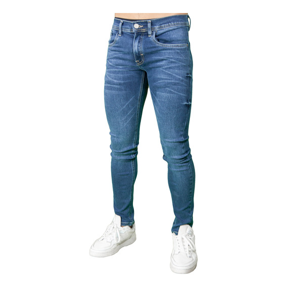 Jeans Para Hombre Stretch Skinny Pantalon Mezclilla Basico 