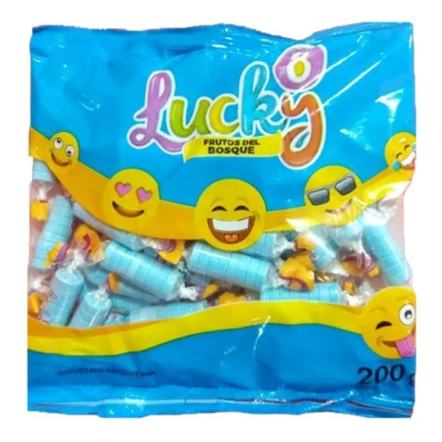 Pastillas Lucky Celeste - Sabor Frutos Del Bosque