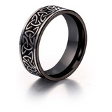 Anillo Celta Black Triquel Vikingo Unisex Acero Inox A217