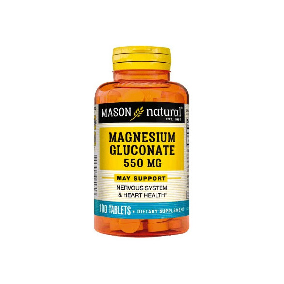 Mason Natural Gluconato De Magnesio 550 Mg 100 Tabletas
