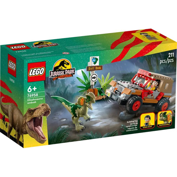 Lego Jurassic World Emboscada Al Dilofosaurio 76958 Cantidad De Piezas 211