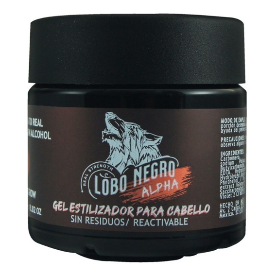 Gel Fijador Natural Lobo Negro Alpha 250g Cabello Y Barba