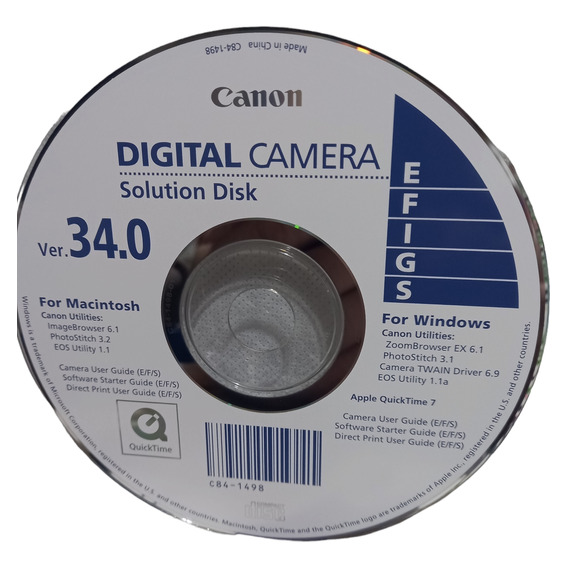 Cd Canon Digital Camera 34.0