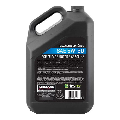 1 Garrafa Aceite Sintético 5w30 4.73lts Kirkland Dexos 1gen3