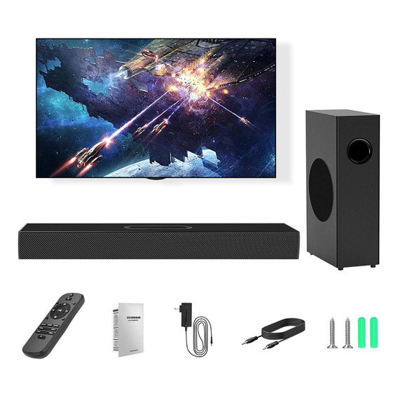 Home Theater 80w Barra De Sonido Y Subwoofer Con Bluetooth