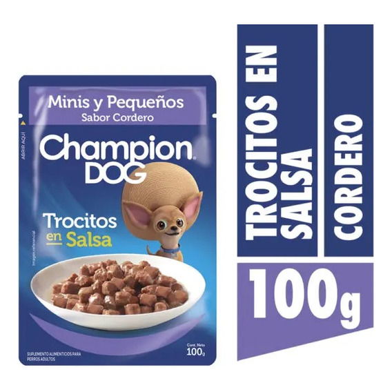 Champion Dog Trocitos En Salsa Cordero 100gr X24 Und | Mdr