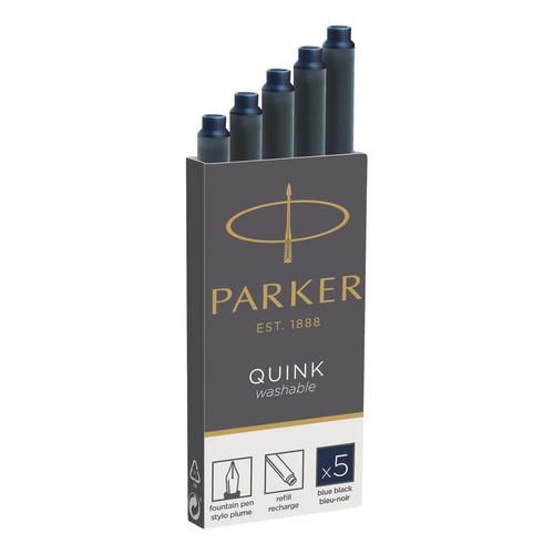 Cartuchos Parker P/pluma Tinta Azul-negro Pack X 5 Cajas